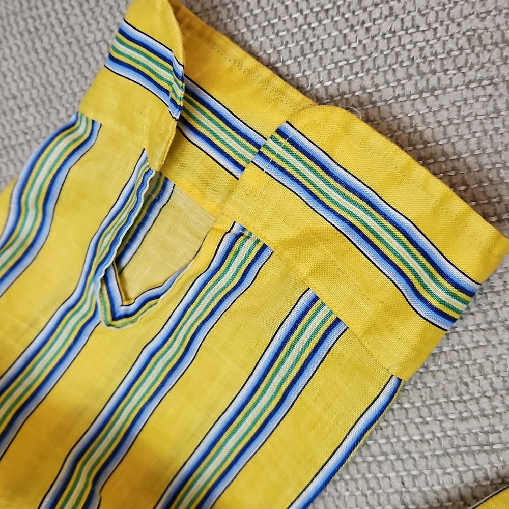 Lauren Ralph Lauren 100% Linen Button Up Shirt Women's XL Stripes Yellow - Picture 9 of 10